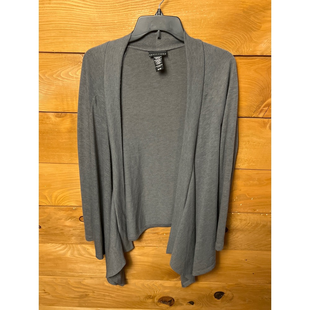 Apostrophe Women's Gray‎ Draped Open Cardigan Sweater M Layering Chic Versatile